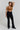 High Waisted Crossover Flared Yoga Pant - Black