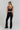 High Waisted Crossover Flared Yoga Pant - Black