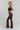 High Waisted Crossover Flared Yoga Pant - Umber